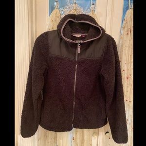 Black Zip Up Teddy Hoodie